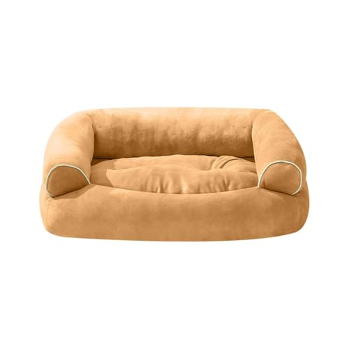 Danchen Orthopädisches Hundesofa, für kleine und große Hunde, Katzen-Sofa, Kissen, mittlere Unterstützung, maschinenwaschbar, Haustier-Couch, wendbar, 3-seitige Nackenrolle mit rutschfester Unterseite von Danchen