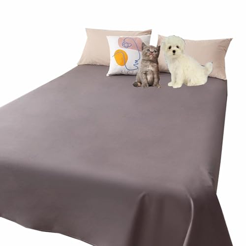 Danchen Waschbare, wasserdichte Hunde- und Katzendecke, weiche Sofa-/Couch-Schutzbezüge, staubdichter Möbelschutz für mittelgroße und große Haustiere (200 x 230 cm, Graubraun) von Danchen