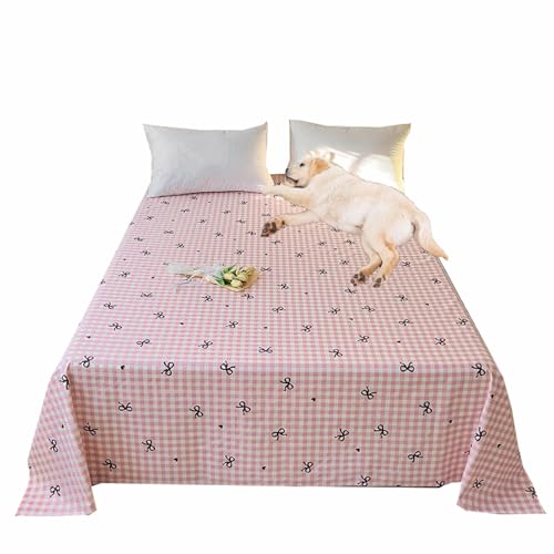 Danchen Weiche Hunde- und Katzenbettdecke, wasserdichte Haustierdecke, Möbelschutz, waschbar, Haustiersofa, Couch, Bettschutz, 200 x 230 cm, rosa Gittermuster von Danchen