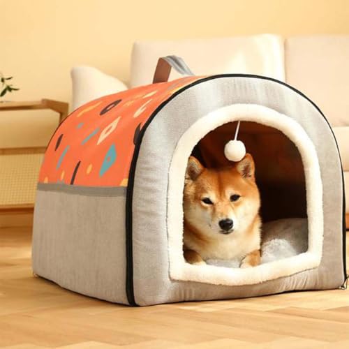 Hundebett, gemütlicher Schlafsack, warmes Haustiernest, Katzenhöhle, 2-in-1-Hundehütte mit Anti-Angstkissen-Pads für Hunde, Katzen, Welpen, Kaninchen, abnehmbares, waschbares Hundesofa (S-50 x 39 x 36 Hundebett, gemütlicher Schlafsack, warmes Haustiernest, Katzenhöhle, 2-in-1-Hundehütte mit Anti-Angstkissen-Pads für Hunde, Katzen, Welpen, Kaninchen, abnehmbares, waschbares Hundesofa (S-50 x 39 x 36 von Danchen