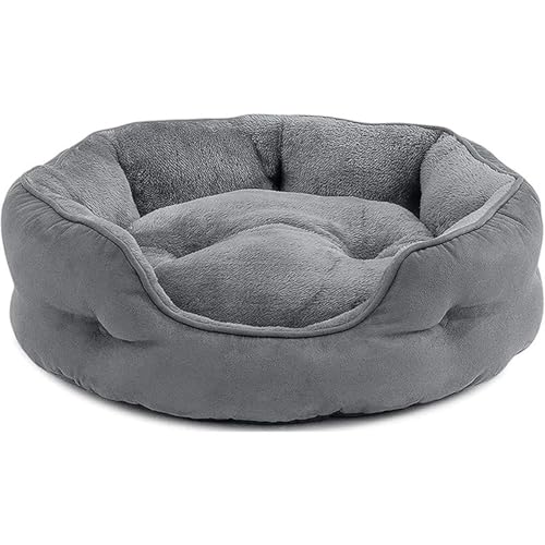 Hundesofa, mittelgroß, waschbar, weiches Plüsch, Hundebett, Katzen-Couch mit rutschfester Unterseite, Anti-Angst, gemütlich, flauschiges Haustierkissen für kleine, mittelgroße und große Welpen (Grau von Danchen