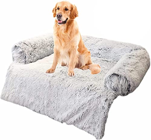Danchen Komfortables Hundebett, ultraweiche Plüsch-Hundematte, Sofa, Angstlinderung, beruhigendes Hundekissen, waschbar, Möbelschutz, Haustierbett, Auto, Hundedecke, L90 x 90 x 20 cm, hellgrau Danchen Komfortables Hundebett, ultraweiche Plüsch-Hundematte, Sofa, Angstlinderung, beruhigendes Hundekissen, waschbar, Möbelschutz, Haustierbett, Auto, Hundedecke, L90 x 90 x 20 cm, hellgrau von Danchen