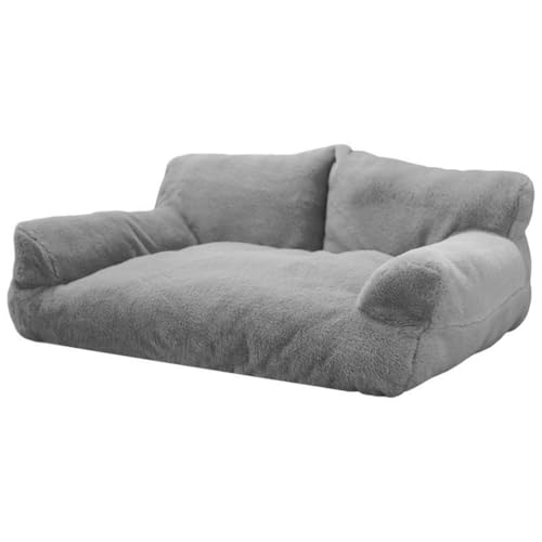 Mittelgroßes Hundebett, weiches Plüsch, beruhigendes Hundesofa, Couch mit rutschfester Unterseite, bequeme Anti-Angst-Haustier-Welpenmatte für große Hunde, Katzen, Schlafzimmer, Zuhause (Grau, 90 x 55 Mittelgroßes Hundebett, weiches Plüsch, beruhigendes Hundesofa, Couch mit rutschfester Unterseite, bequeme Anti-Angst-Haustier-Welpenmatte für große Hunde, Katzen, Schlafzimmer, Zuhause (Grau, 90 x 55 von Danchen