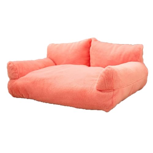 Mittelgroßes Hundebett, weiches Plüsch, beruhigendes Hundesofa, Couch mit rutschfester Unterseite, bequeme Anti-Angst-Haustier-Welpenmatte für große Hunde, Katzen, Schlafzimmer, Zuhause (Rosa, 65 x 45 Mittelgroßes Hundebett, weiches Plüsch, beruhigendes Hundesofa, Couch mit rutschfester Unterseite, bequeme Anti-Angst-Haustier-Welpenmatte für große Hunde, Katzen, Schlafzimmer, Zuhause (Rosa, 65 x 45 von Danchen