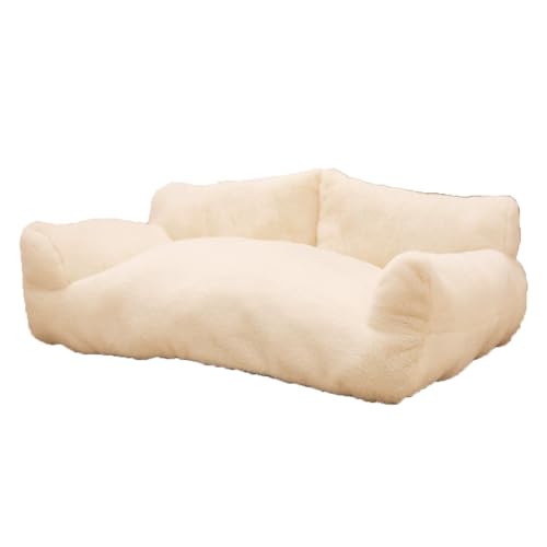 Mittelgroßes Hundebett, weiches Plüsch, beruhigendes Hundesofa, Couch mit rutschfester Unterseite, bequeme Anti-Angst-Haustier-Welpenmatte für große Hunde, Katzen, Schlafzimmer, Zuhause (Weiß, 75 x 50 Mittelgroßes Hundebett, weiches Plüsch, beruhigendes Hundesofa, Couch mit rutschfester Unterseite, bequeme Anti-Angst-Haustier-Welpenmatte für große Hunde, Katzen, Schlafzimmer, Zuhause (Weiß, 75 x 50 von Danchen