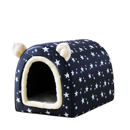 2 in 1 Iglu Hundehütte Faltbare Katze Hundehöhle Bett Welpen Kätzchen Schlafkissen Warm Abnehmbar Beruhigendes Nest Rutschfest Haustier Shelter von Dancmiu