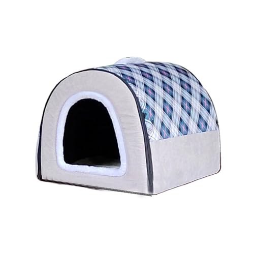 2 in 1 Iglu Hundehütte Faltbare Katze Hundehöhle Bett Welpen Kätzchen Schlafkissen Warm Abnehmbar Beruhigendes Nest Rutschfest Haustier Shelter von Dancmiu