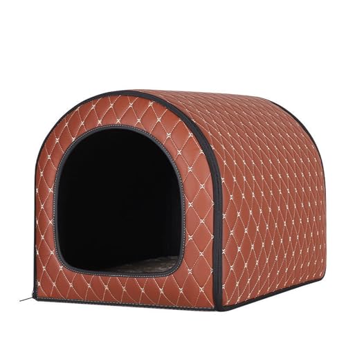 Abnehmbares Hundehaus Bett Wasserdicht Haustier Höhle Bett Warm Welpen Kätzchen Schlafhaus Bett Nest Weiches Anti-Angst Hund Beruhigendes Bett, 2-in-1-Design von Dancmiu