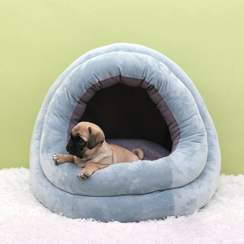 Dancmiu Weiches warmes Hunde- und Katzenbett, Welpen-Kätzchen-Schlafnest mit abnehmbarem Kissen, tragbares Haustierbett, Haustierhöhle, Kuschelkissen für Sofa, Bett, Boden Dancmiu Weiches warmes Hunde- und Katzenbett, Welpen-Kätzchen-Schlafnest mit abnehmbarem Kissen, tragbares Haustierbett, Haustierhöhle, Kuschelkissen für Sofa, Bett, Boden von Dancmiu