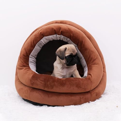 Dancmiu Weiches warmes Hunde- und Katzenbett, Welpen-Kätzchen-Schlafnest mit abnehmbarem Kissen, tragbares Haustierbett, Haustierhöhle, Kuschelkissen für Sofa, Bett, Boden von Dancmiu