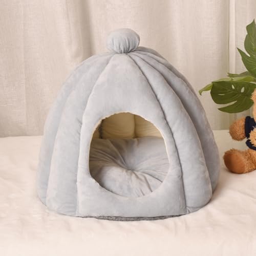 Warmes Haustierbett für Welpen, Kätzchen, Schlafhöhle, Bett, tragbar, rutschfest, Schlafnest für Hunde und Katzen, weiches flauschiges Kuschelkissen mit abnehmbarer Matte Warmes Haustierbett für Welpen, Kätzchen, Schlafhöhle, Bett, tragbar, rutschfest, Schlafnest für Hunde und Katzen, weiches flauschiges Kuschelkissen mit abnehmbarer Matte von Dancmiu