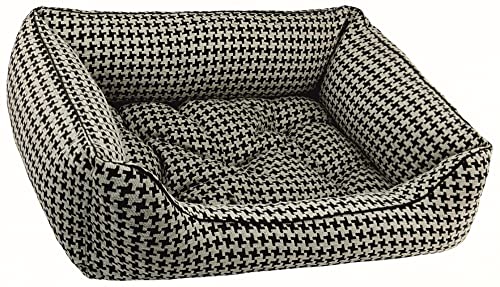 Dandy Dog Hundebett Houndstooth Beige - abziehbar Bezug und Füllung waschbar Hahnentrittmuster robuste kuschelig hochwertige Qualität Made in Germany - Größe L von Dandy Dog