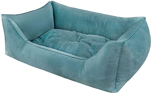 Dandy Dog Hundebett Magic Velvet Petrol - abziehbar Bezug und Füllung waschbar hochwertiger Samt kuschelig robuste Qualität Made in Germany - Größe XL von Dandy Dog