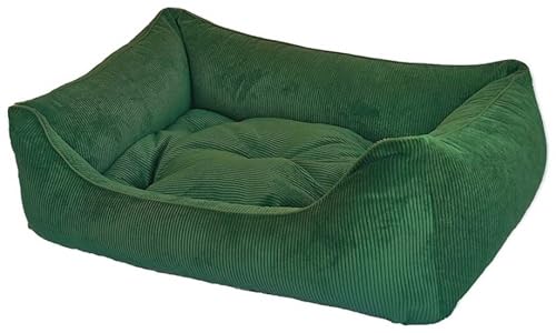 Dandy Dog Hundebett Relax Green - abziehbar Bezug und Füllung waschbar Kuschelig robuster Samtcord hochwertige Qualität Made in Germany - Größe L von Dandy Dog