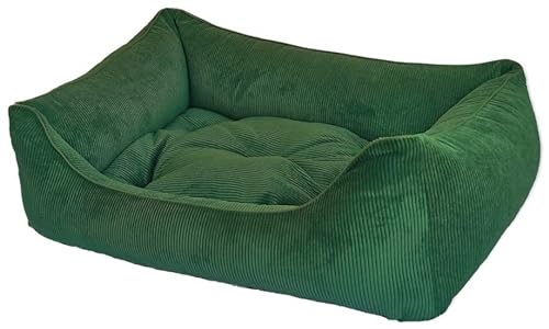 Dandy Dog Hundebett Relax Green - abziehbar Bezug und Füllung waschbar Kuschelig robuster Samtcord hochwertige Qualität Made in Germany - Größe XL von Dandy Dog