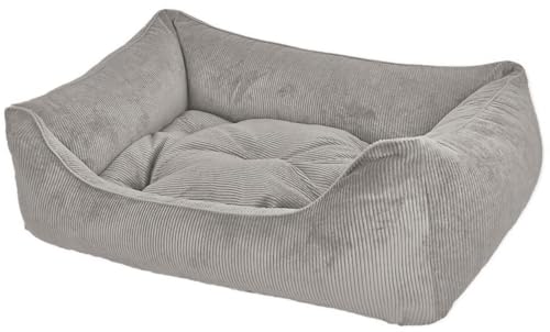 Dandy Dog Hundebett Relax Grey - abziehbar Bezug und Füllung waschbar Kuschelig robuster Samtcord hochwertige Qualität Made in Germany - Größe XL von Dandy Dog