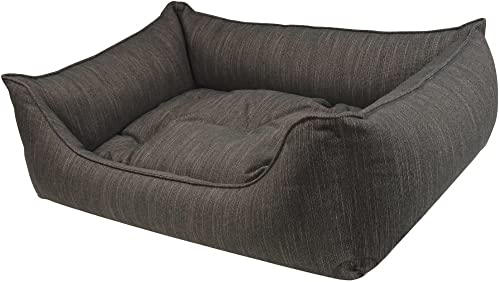 Hundebett Eco Dog Erde - abziehbar Bezug und Füllung waschbar gelenkschonend kuschelig robust Qualität Made in Germany - Größe L, Schwarz von Dandy Dog