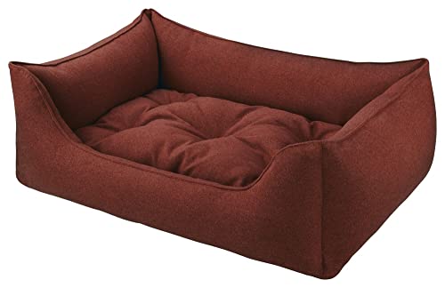 Hundebett Filz Dunkelrot - abziehbar Bezug und Füllung waschbar Kuschelig robuste Filzoptik Made in Germany - Größe L von Dandy Dog