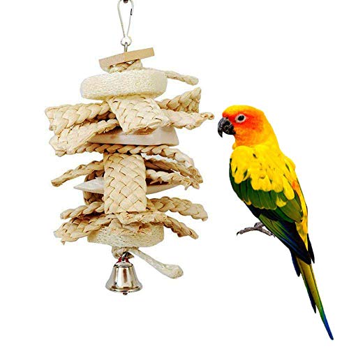 Danigrefinb Spielzeug für Papageien, Luffa, Cuttlebone, Gras, Papageien, Wellensittiche, Kakadus, Sittiche, Nymphensittiche, Käfigbissspielzeug, Holzfarbe Danigrefinb Spielzeug für Papageien, Luffa, Cuttlebone, Gras, Papageien, Wellensittiche, Kakadus, Sittiche, Nymphensittiche, Käfigbissspielzeug, Holzfarbe von Danigrefinb
