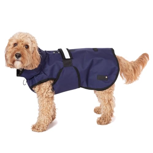 Danish Design 3-in-1-Hundemantel, Marineblau, 33 cm, wetterfest, mit Fleece gefüttert, reflektierender Regenmantel für Hunde Danish Design 3-in-1-Hundemantel, Marineblau, 33 cm, wetterfest, mit Fleece gefüttert, reflektierender Regenmantel für Hunde von Danish Design