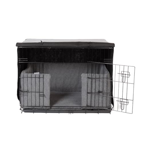 Danish Design Abdeckung für Hundekäfige, verdunkelnd, aufrollbare Türen, Grau, XXL von Danish Design