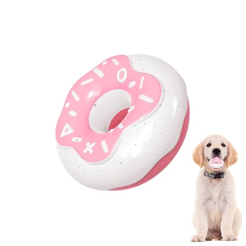 Dankek Kauspielzeug für Welpen, Donut-Kauspielzeug für Hunde - Kauspielzeug für Welpen in Donut-Form | Langlebiges, quietschendes Kauspielzeug in Donutform für mittelgroße und kleine Hunde von Dankek