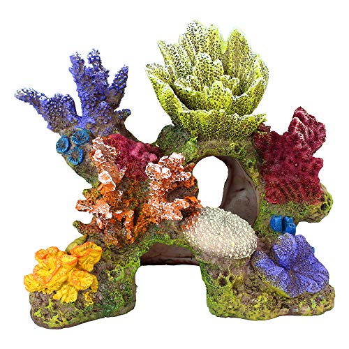 Danmu 1 Stück Polyresin-Korallenornamente, Aquarium-Korallendekoration für Aquarien, 17,5 x 9,5 x 14,9 cm. von Danmu