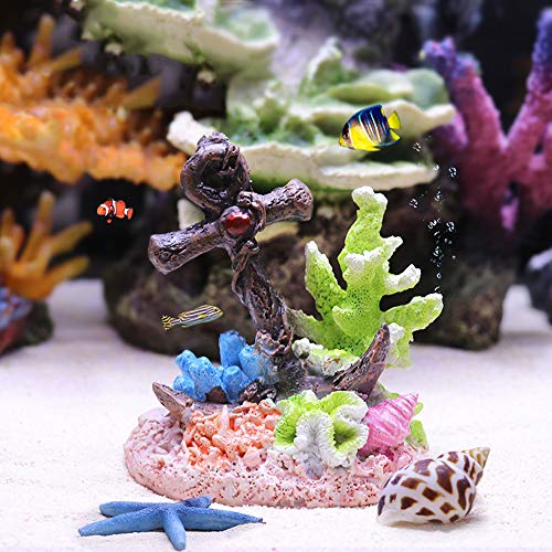 Danmu Korallenornamente aus Polyresin für Aquarien, 9,5 x 5,4 x 6,3 cm, 1 Stück von Danmu