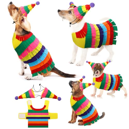 Dansydaisy Halloween-Piñata-Hundekostüm, für Weihnachten, Cosplay, niedliche Kleidung, verstellbar, Zubehör für kleine, mittelgroße und große Hunde (XL, 13,6–20,9 kg) von Dansydaisy