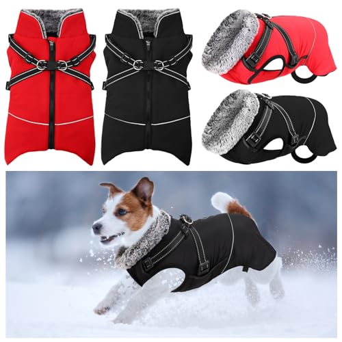 Dansydaisy Hunde-Wintermäntel, reflektierend, mit integriertem Geschirr, dickes Fleecefutter, verstellbar, für kleine, mittelgroße und große Hunde, Rollkragen, Größe M, 2 Stück Dansydaisy Hunde-Wintermäntel, reflektierend, mit integriertem Geschirr, dickes Fleecefutter, verstellbar, für kleine, mittelgroße und große Hunde, Rollkragen, Größe M, 2 Stück von Dansydaisy