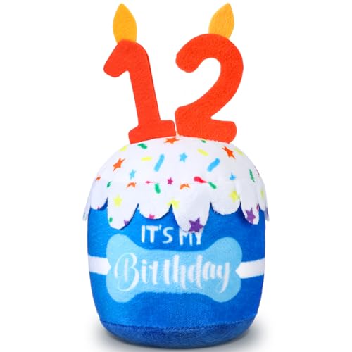 Dansydaisy Hundespielzeug zum 12. Geburtstag, Zubehör für Mädchen und Jungen, quietschendes Plüschspielzeug für Hunde, Geburtstagsparty, Dekoration, Gastgeschenk für große, mittelgroße und kleine Dansydaisy Hundespielzeug zum 12. Geburtstag, Zubehör für Mädchen und Jungen, quietschendes Plüschspielzeug für Hunde, Geburtstagsparty, Dekoration, Gastgeschenk für große, mittelgroße und kleine von Dansydaisy