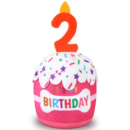 Dansydaisy Hundespielzeug zum 2. Geburtstag, Zubehör für Mädchen und Jungen, quietschendes Plüschspielzeug für Hunde, Geburtstagsparty, Dekoration, Gastgeschenk für große, mittelgroße und kleine Hunde Dansydaisy Hundespielzeug zum 2. Geburtstag, Zubehör für Mädchen und Jungen, quietschendes Plüschspielzeug für Hunde, Geburtstagsparty, Dekoration, Gastgeschenk für große, mittelgroße und kleine Hunde von Dansydaisy