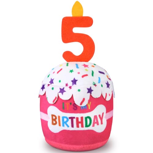 Dansydaisy Hundespielzeug zum 5. Geburtstag, Zubehör für Mädchen und Jungen, quietschendes Plüschspielzeug für Hunde, Geburtstagsparty, Dekoration, Gastgeschenk für große, mittelgroße und kleine Hunde Dansydaisy Hundespielzeug zum 5. Geburtstag, Zubehör für Mädchen und Jungen, quietschendes Plüschspielzeug für Hunde, Geburtstagsparty, Dekoration, Gastgeschenk für große, mittelgroße und kleine Hunde von Dansydaisy