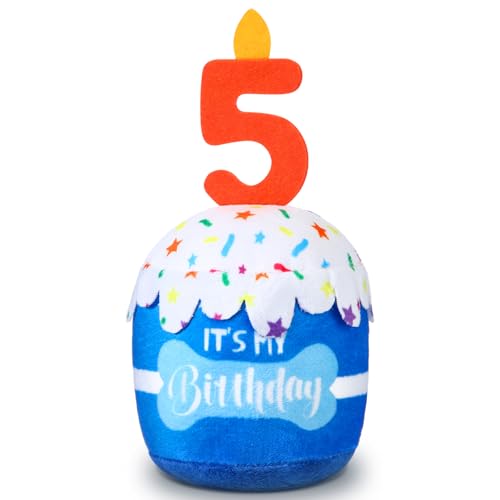 Dansydaisy Hundespielzeug zum 5. Geburtstag, Zubehör für Mädchen und Jungen, quietschendes Plüschspielzeug für Hunde, Geburtstagsparty, Dekoration, Gastgeschenk für große, mittelgroße und kleine Hunde Dansydaisy Hundespielzeug zum 5. Geburtstag, Zubehör für Mädchen und Jungen, quietschendes Plüschspielzeug für Hunde, Geburtstagsparty, Dekoration, Gastgeschenk für große, mittelgroße und kleine Hunde von Dansydaisy