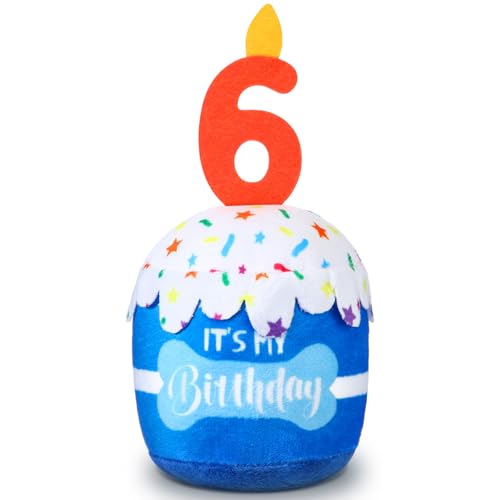Dansydaisy Hundespielzeug zum 6. Geburtstag, Zubehör für Mädchen und Jungen, quietschendes Plüschspielzeug für Hunde, Geburtstagsparty, Dekoration, Gastgeschenk für große, mittelgroße und kleine Hunde Dansydaisy Hundespielzeug zum 6. Geburtstag, Zubehör für Mädchen und Jungen, quietschendes Plüschspielzeug für Hunde, Geburtstagsparty, Dekoration, Gastgeschenk für große, mittelgroße und kleine Hunde von Dansydaisy