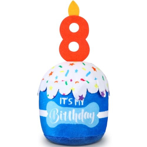 Dansydaisy Hundespielzeug zum 8. Geburtstag, Zubehör für Mädchen, Jungen, quietschendes Plüschspielzeug für Hunde, Geburtstagsparty, Dekoration, Gastgeschenk für große, mittelgroße und kleine Hunde Dansydaisy Hundespielzeug zum 8. Geburtstag, Zubehör für Mädchen, Jungen, quietschendes Plüschspielzeug für Hunde, Geburtstagsparty, Dekoration, Gastgeschenk für große, mittelgroße und kleine Hunde von Dansydaisy
