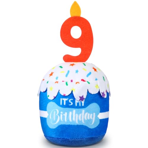 Dansydaisy Hundespielzeug zum 9. Geburtstag, Zubehör für Mädchen, Jungen, quietschendes Plüschspielzeug für Hunde, Geburtstagsparty, Dekoration, Gastgeschenk für große, mittelgroße und kleine Hunde Dansydaisy Hundespielzeug zum 9. Geburtstag, Zubehör für Mädchen, Jungen, quietschendes Plüschspielzeug für Hunde, Geburtstagsparty, Dekoration, Gastgeschenk für große, mittelgroße und kleine Hunde von Dansydaisy