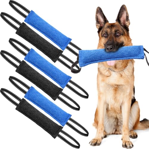 Dansydaisy Hundespielzeug zum Zerren, Spielzeug mit 2 starken Griffen, Beißkissen, Trainingsgerät, ideal zum Tauziehen (30,5 x 8,9 x 4,8 cm), Ziehspielzeug für mittelgroße bis große Hunde, 6 Stück von Dansydaisy