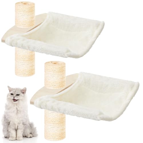 Dansydaisy Kratzbaum-Ersatzteile, Zubehör für Katzenbaum, Hängemattenbett mit abnehmbarem Pad, Kätzchen-Turm-Befestigungen, Plattformkissen, zum Anlehnen, Schlafen und Spielen (flach), 2 Stück von Dansydaisy