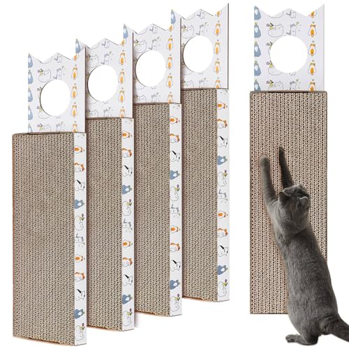 Dansydaisy Kratzbrett zum Aufhängen, Wellpappe, 38,1 cm, wendbar, für Türknauf, Pfosten, Wand, 4 Stück von Dansydaisy