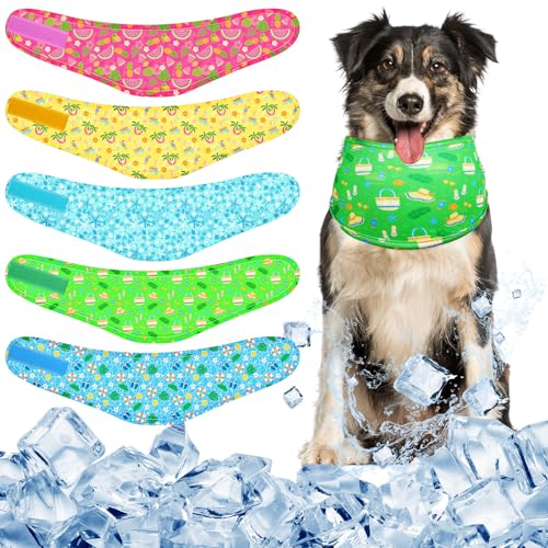Dansydaisy Kühlhalstücher für Hunde, sofortige Kühlung, atmungsaktiv, Eisschal, kühlendes Halsband für kleine, mittelgroße und große Hunde, Jagd, Training, Wandern, Camping, Zubehör für den Sommer, 5 von Dansydaisy