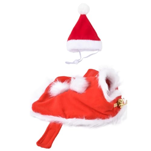Dansydaisy Weihnachts-Gans-Outfits für 58,4 cm/43,2 cm Rasen, Kunststoff, Zement, Gans, Statue, Kleidung, Nikolausmütze mit Umhang, Mantel, Kostüm für Garten, Weihnachtsdekoration, Party, Terrasse von Dansydaisy