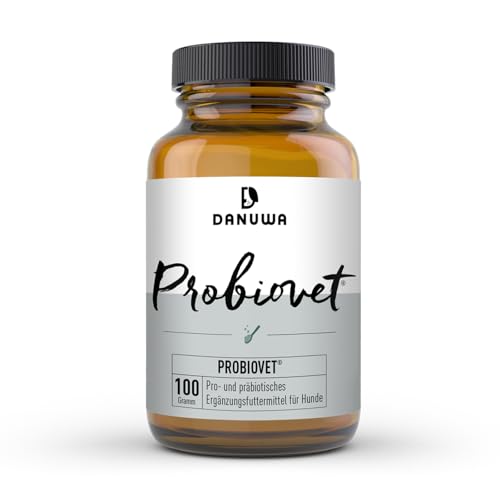 DANUWA Probiovet® 100g – Prä- und Probiotisches Ergänzungsfuttermittel für Hunde - Unterstützt die Darmflora und Verdauung bei Durchfall, Sodbrennen, Allergien und Futterumstellung von Danuwa
