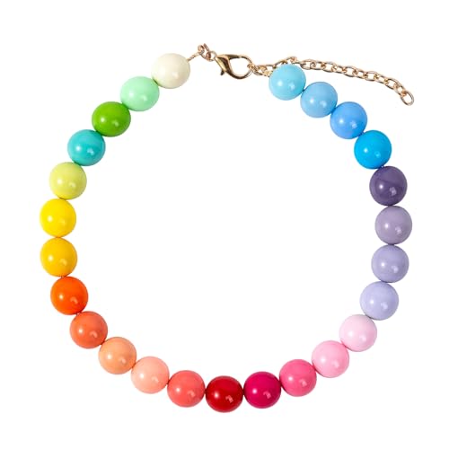 Daovace Perlenhalsband, handgefertigt, ausgefallenes Hundehalsband mit Glöckchen, Halskette, Schmuck für kleine Hunde, Welpen (66 cm + 7,6 cm, ohne Glocke) von Daovace
