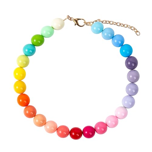 Daovace Perlenhalsband, handgefertigt, ausgefallenes Hundehalsband mit Glöckchen, Halskette für kleine Hunde, Welpen (35,6 cm + 5,1 cm, ohne Glocke) von Daovace