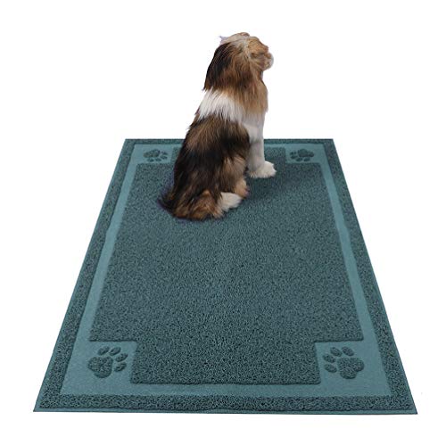 Darkyazi Haustier-Futtermatte, groß, für Hunde und Katzen, 61 x 91,4 cm, flexibel und leicht zu reinigen, ideal für rutschfeste, wasserdichte Futtermatte (Silberblau) von Darkyazi