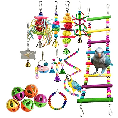 Darmlly Kombination Papagei Spielzeug Papagei Haustier Spielzeug für das Papageien Lustige Schaukel Glocke Stehend von Darmlly