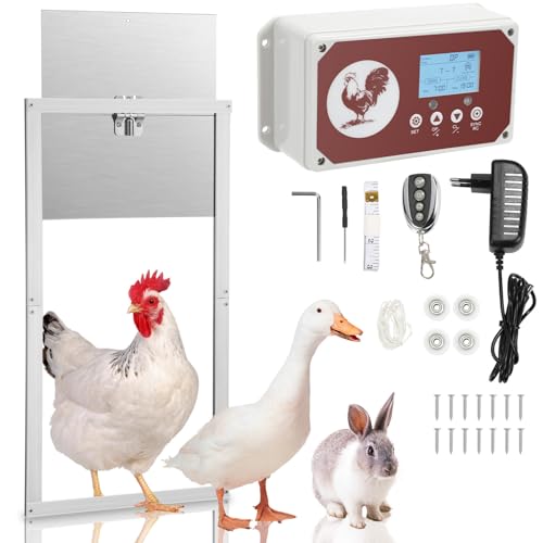 Daromigo Aluminum Automatische Hühnerklappe Batterie mit LCD Display,Timer,Fernbedienung,Lichtsensor,7.8W Hühnertür Automatisch,Einklemmschutz Automatische Hühnertür für Hühnerstall Daromigo Aluminum Automatische Hühnerklappe Batterie mit LCD Display,Timer,Fernbedienung,Lichtsensor,7.8W Hühnertür Automatisch,Einklemmschutz Automatische Hühnertür für Hühnerstall von Daromigo