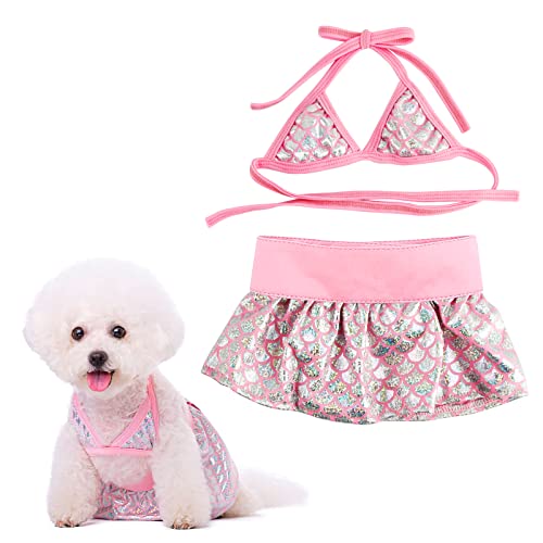 Darryy Kleidung für Haustiere,Hund Badeanzug, Hunde Bikini für Kleine Hunde, Kleine Hunde Klamotten, Kawaii Haustier Zubehör, Kleine Hunde Mantel, Haustier Bikini (M) von Darryy