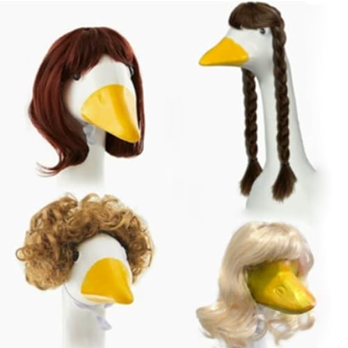 4-teiliges kreatives Gänse-Perücken-Set, weicher Kopfschmuck, Kostüm für Fotos, einfach zu tragen, Party-Verkleidungszubehör, lustiges Haustier-Kostüm-Zubehör 4-teiliges kreatives Gänse-Perücken-Set, weicher Kopfschmuck, Kostüm für Fotos, einfach zu tragen, Party-Verkleidungszubehör, lustiges Haustier-Kostüm-Zubehör von Dasbsug